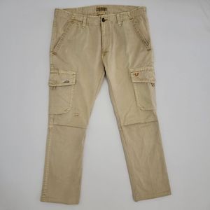 True Religion Heavy Cargo Pants Baggy Utility Tan